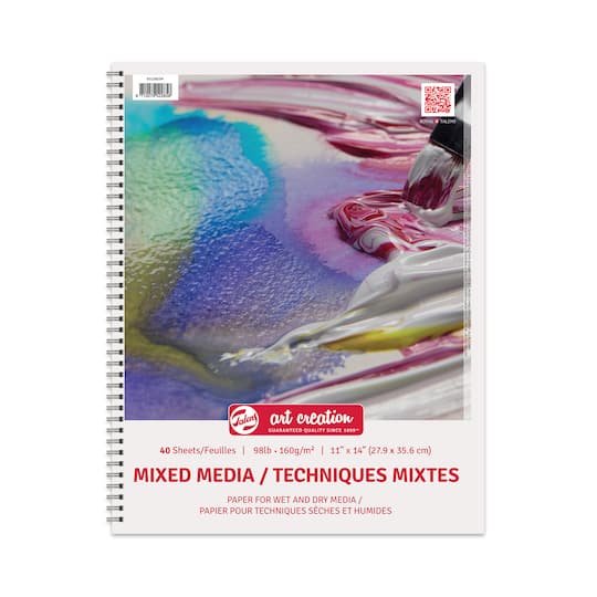 Talens Art Creation Spiral Bound Mixed Media Paper Pad, 40 Sheets